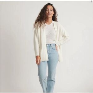 Marine Layer Catalina white waffle knit cardigan size small